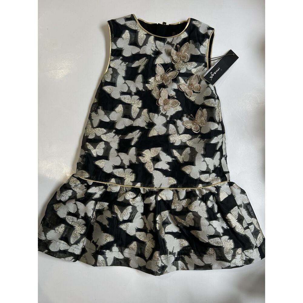 Omega Girls Dress Size 2 With Butterfly Embroidered